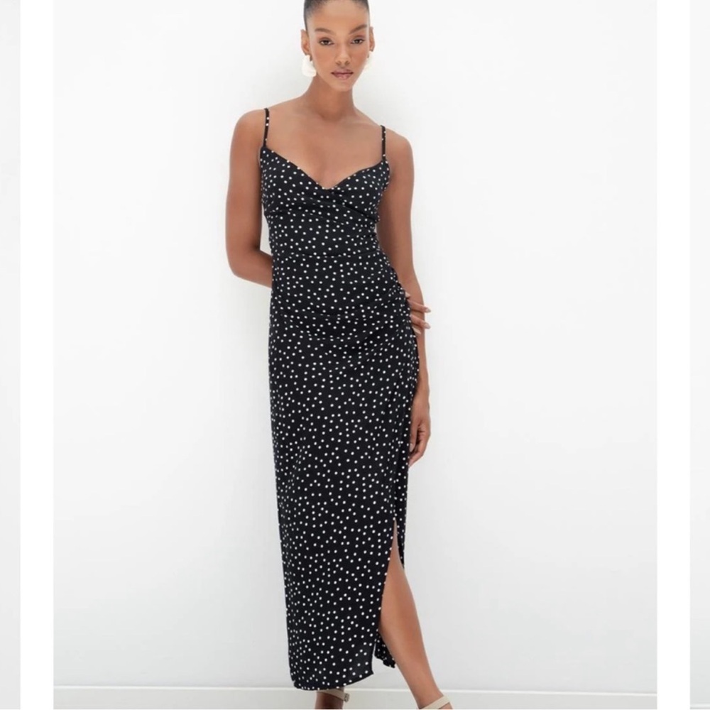 Elegant Black Polka Dot Dress